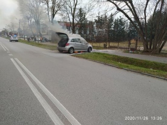 Pożar auta na ul. Warszawskiej.